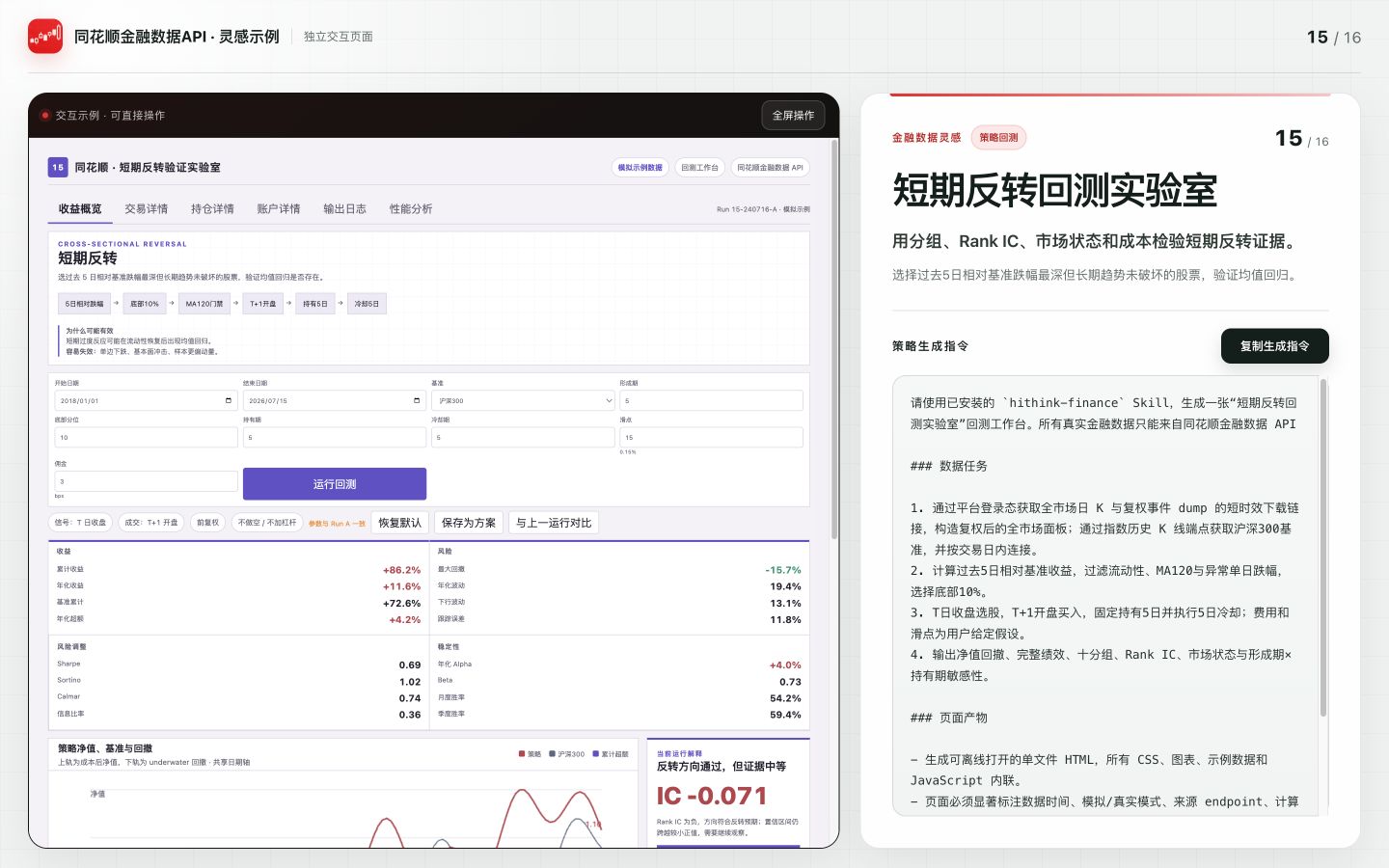 短期反转回测实验室案例预览